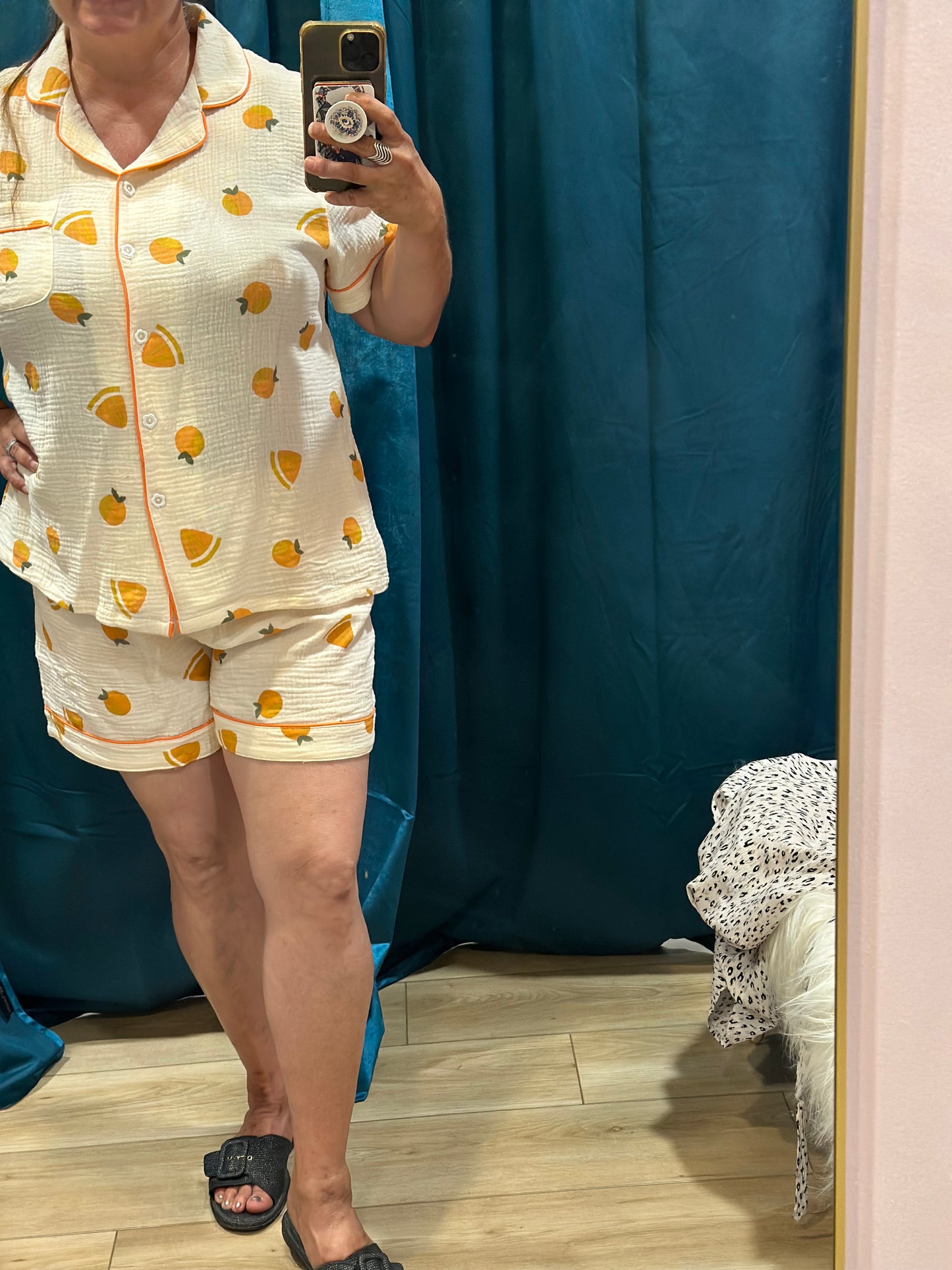 CLOSEOUT Fruit Print Cotton Gauze Pajama Set
