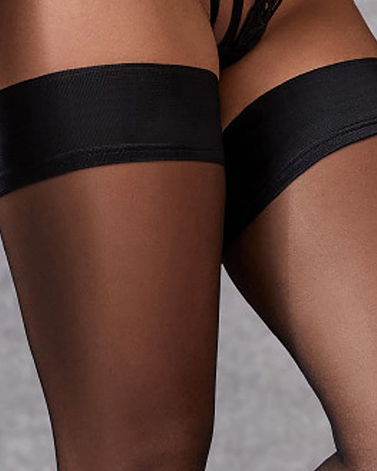 Bluebella - Plain Leg/Plain Top Thigh Highs Black - Bambolina’s Boutique