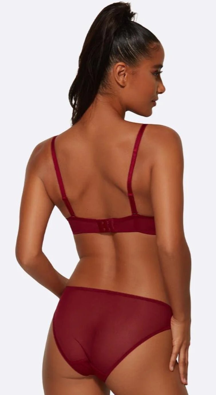 Gossard - Glossies Lace Panty Bordeaux Red Thong & Brief - Bambolina’s Boutique