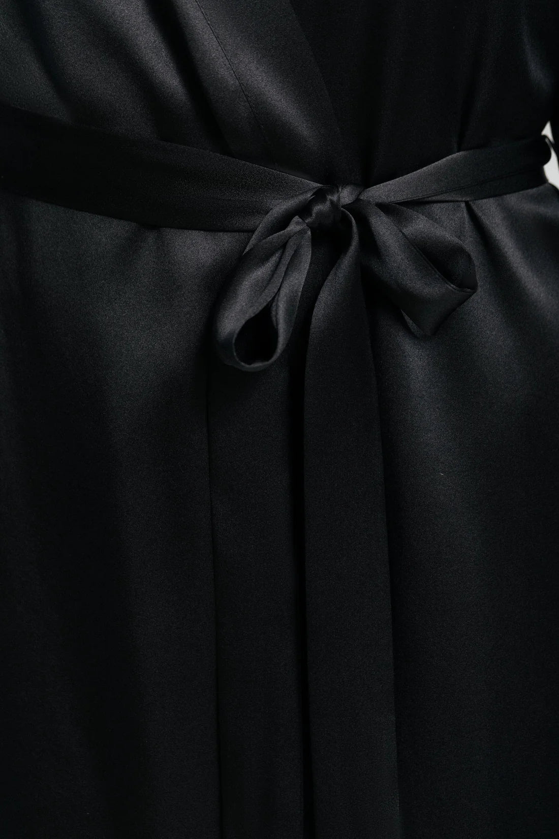 NK IMODE - Morgan Iconic Lace Silk Short Robe Black - Bambolina’s Boutique
